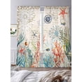thumbnail image 3 of Vintage Coastal Sheer Curtains 96 Inch Length 2 Panels Set, Summer Beach Coral Starfish Nautical Voile Window Treatment Semi Sheer Long Curtains Drapes for Bedroom/Living Room/Kitchen 52"x96"x2, 3 of 7