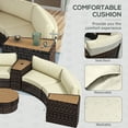 thumbnail image 6 of Outsunny 8pc Patio Furniture Set with Sofa, Chair, Umbrella Hole, Brown, 6 of 10