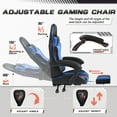 thumbnail image 4 of Furmax High Back Massage Gaming Chair with Footrest PU Leather Racing Computer Chair with Lumbar Support Ergonomic Office Chairs, Blue, 4 of 6