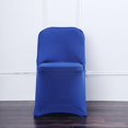thumbnail image 4 of BalsaCircle 6 Royal Blue Solid Spandex Stretch Metallic Folding Chair Covers Slipcovers, 4 of 9
