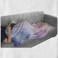 thumbnail image 6 of Navy and Blush Soft Flannel Fleece Throw Blanket, Abstract Watercolors Fantasy Soft Nebula Universe Inspired, Cozy Plush for Indoor and Outdoor Use, 60" x 80", Blue Pink Salmon, by Ambesonne, 6 of 6