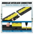thumbnail image 6 of Cable Protector Ramp 5pcs, 2 Channel 22000lbs TPU Cover, Cord Protector for Wires & Cables, Industrial Strength Floor Cable Ramp, Yellow Safety Ramps, 6 of 9