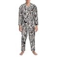 thumbnail image 3 of Disketp Leopard And Zebra for Pajamas Set Long Sleeve Sleepwear Mens Button Down Nightwear Pj Sets-Small, 3 of 7