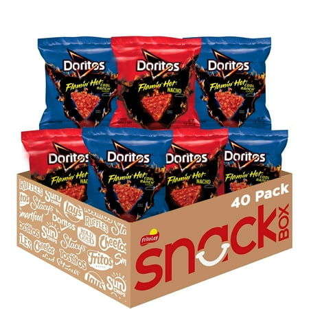 APR/11/2023 Doritos Flamin  Hot Nacho and Cool Ranch Variety Pack Snacks  40 Count