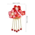 thumbnail image 3 of EeaseMX Pinza para el pelo estilo japonés con diseño de sakura, pasador con borla arcaica, accesorio para el cabello para niñas y mujeres (rojo), 3 of 8