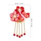 thumbnail image 3 of EeaseMX Pinza para el pelo estilo japonés con diseño de sakura, pasador con borla arcaica, accesorio para el cabello para niñas y mujeres (rojo), 3 of 8
