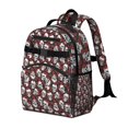 thumbnail image 2 of Black Skull Rose Pattern Backpack for School,Cute School Bag,Schoolbag with Adjustable Shoulder Straps & Padded Back,15.25"x11.5"x5.25", 2 of 5