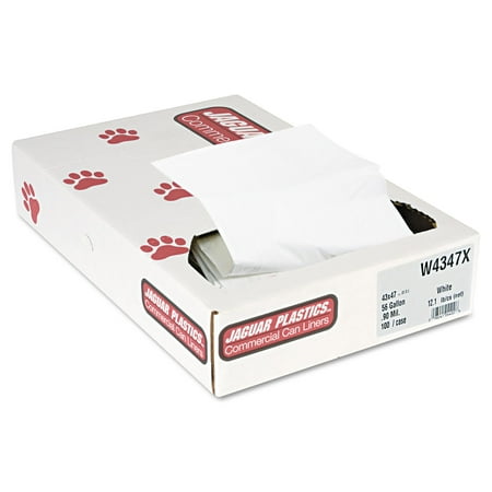 Strength Gallon - Jaguar Plastics Industrial Strength White Commercial Can Liners, 56 Gallon, 100 Count