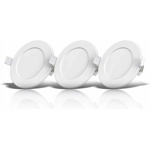 PinesC set of 3 special IP44 bathroom recessed spotlights, protected against water splashes, ultra flat, 115mm, 6W LED modules, warm white light