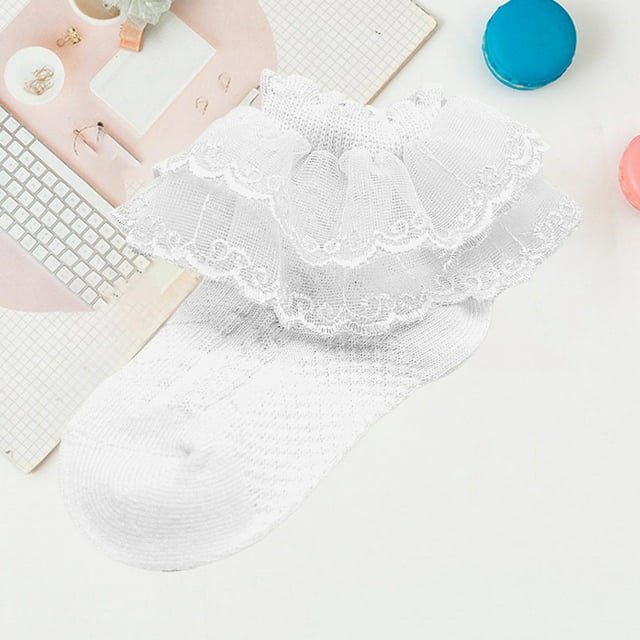 Kids Sock - Product Spring And Autumn Cute Socks Delicate Embroidery Lace Design for Kids Shoes Fashion Accessories