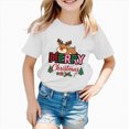 thumbnail image 5 of sdbrld 12 18 24 Months Baby Girls Xams Shirt for 1T 2T Toddler Crew Neck Short Sleeve Christmas‑themed Casual Holiday Cute Tee Tops White Sizes 1-2 Years, 5 of 5