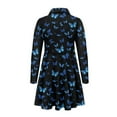thumbnail image 5 of DISNIMO Butterfly Dresses for Girls 7-8 Kids Dresses Long Sleeve Midi Dress Girls Fall Swing Dress Girl Casual Fall Skater Dress for Girls Dress School Beach Dresses for Girls Sundress Blue Soft, 5 of 7