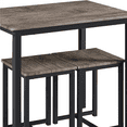thumbnail image 5 of Yaheetech Industrial 3-Piece Dining Table Set w/ 2 Stools for Kitchen, Dining Room, Drift Brown, 5 of 7