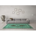 thumbnail image 3 of Ahgly Company Indoor Rectangle Medallion Turquoise Blue Traditional Area Rugs, 8' x 12', 3 of 4