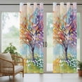 thumbnail image 5 of Colorful Tree Life Outdoor Curtains for Patio Waterproof, Grommet Outdoor Privacy Panels, Spring Garden Abstract Wildflowers Weatherproof Outside Curtains for Porch/Cabana 54"Wx95"L, 1 Panel, 5 of 8
