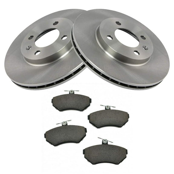 TRQ Front Brake Pad & Rotor Kit Brake Pads Brake Rotor Ceramic Fits Select 1997-2002 Volkswagen Cabrio 1996-1999 Golf Jetta 1996-1997 Passat