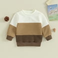 thumbnail image 2 of Okbabeha Toddler Baby Girl Boy Chunky Knit Sweater Winter Clothes Contrast Color Crewneck Long Sleeve Pullover Tops, 2 of 7