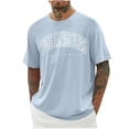 thumbnail image 1 of DPTALR Men Print Round Neck Casual Short Sleeve Round-Neck Blouses Shirts, 1 of 4