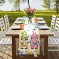 thumbnail image 4 of Table Runners 48 Inches Long Dress Scarves, Spring Floral Farmhouse Kitchen/Dining Table Runner, Short Coffee Tablerunners, Watercolor Gnomes Flowers Butterflies Yellow 13x48 Inch, 4 of 9