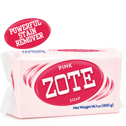 Zote Pink Laundry Bar Soap, Hand & Machine Wash, All Ages, Gentle & Long-Lasting, Laundry Detergent, Bar Cleanser with Sodium Tallowate, 14.1 oz