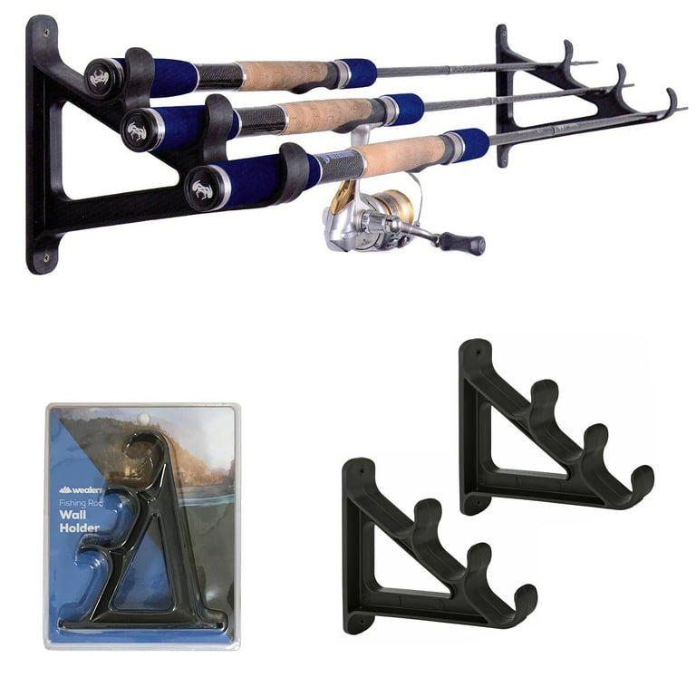 Wealers Fishing Rod Holder - Durable Plastic Material - Easy to Install Fishing  Rod Rack for Six - Ideal for Garage, Store Room, & RVs - Sturdy &  Space-Saving Design 