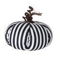 thumbnail image 2 of Clearance Sale | Soft Velvet Pumpkin Throw Pillow Decor, Stripe Plush Stuffed Pumpkin for Fall Bedroom and Living Room, White, 2 of 7