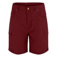 thumbnail image 6 of Cargo Shorts for Women, Casual Trendy Hiking Outfits Loose Fit Wide Leg Shorts Stretch Athletic Shorts Hiking Shorts Multi Pockets Relaxed Fit Quick Dry, Wine S, 6 of 6
