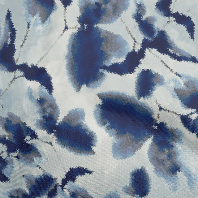 oneOone Cotton Flex Teal Blue Fabric Abstract-Blurred Floral Pattern Sewing Craft Projects Fabric Prints By Yard 40 Inch Wide