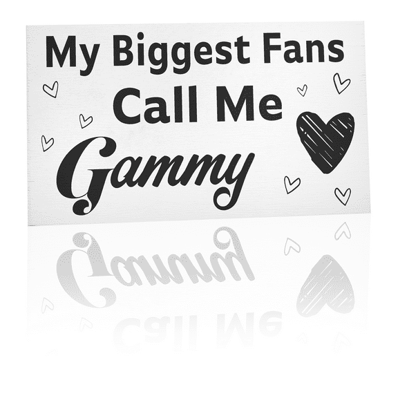 JennyGems Gammy Gifts, My Biggest Fans Call Me Gammy Wooden Sign, Gift for Gammy, Wall Hanging and Shelf Decor, Made in USA