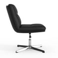 thumbnail image 6 of BizChair Commercial Mid-Back Black Padded LeatherSoft Armless Stationary Task Office Chair with Adjustable Height, Swivel Function, and Chrome Frame, 6 of 11