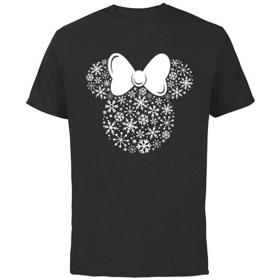 Disney Minnie Mouse Holiday Silhouette - Short Sleeve Cotton T-Shirt for Adults -Customized-Black