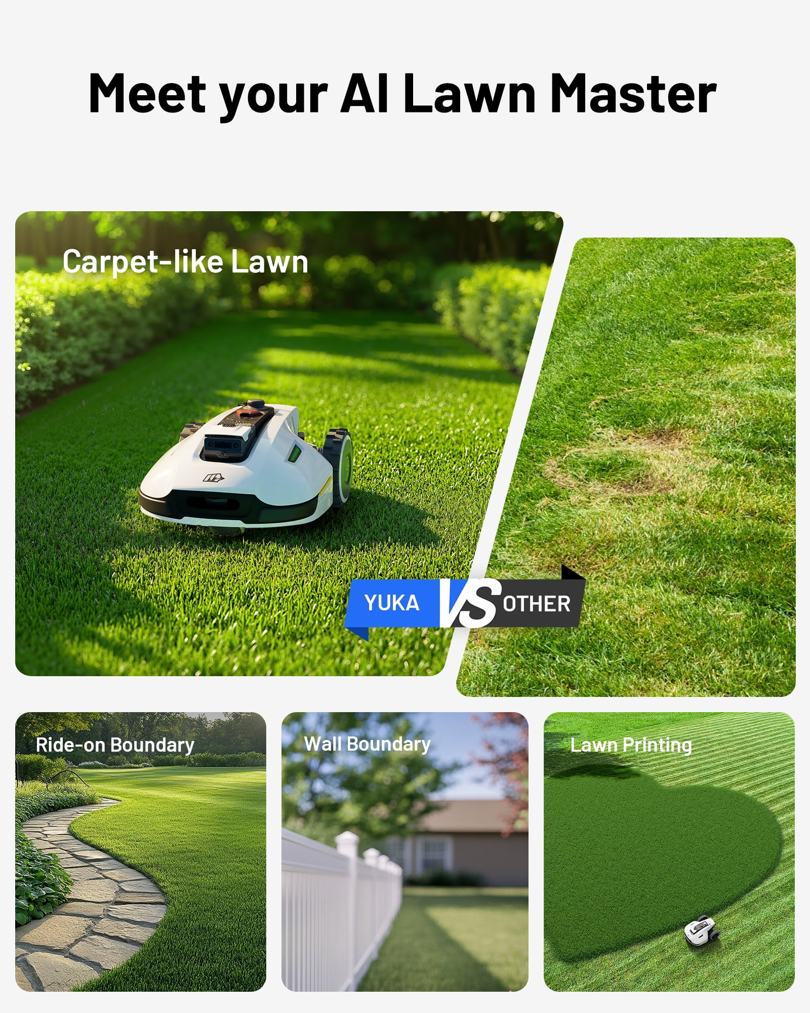 Mammotion 2025 Version YUKA 3000 Robot Lawn Mower,Auto Mapping, AI