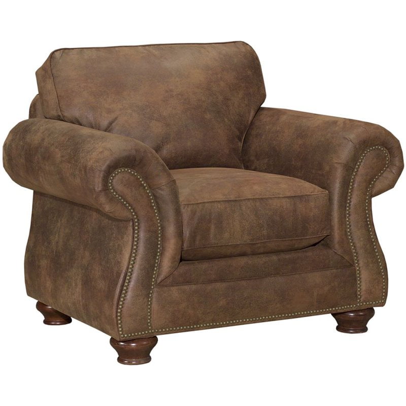 Broyhill Laramie Leather Club Chair In Dark Brown Walmart Com Walmart Com