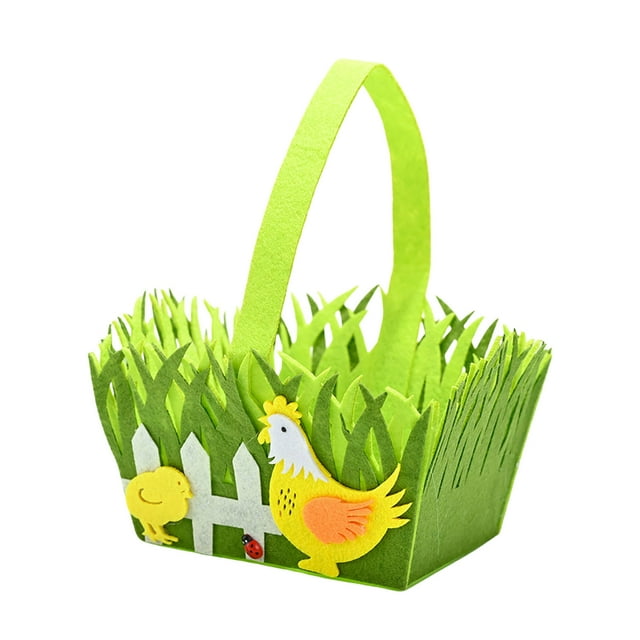 TIELUTT Easter Square Handheld Non Woven Cute Easter & Storage for Organize Pantry Large Glass Bowl with Portion Food Containers Storage for Closet Organization Large Containers with Lids for Storage