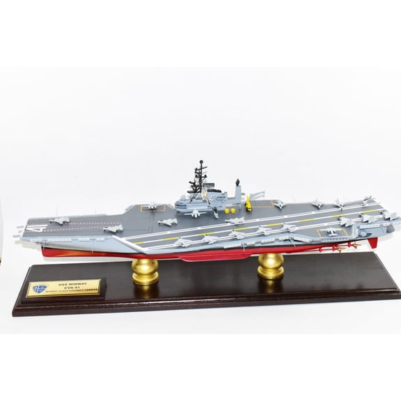 USS Midway CVA-41 Aircraft Carrier Model,Navy,Scale Model,Mahogany,Midway Class,24 inch