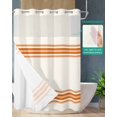 thumbnail image 2 of No Hook Shower Curtain with Snap in Liner, Farmhouse Orange Stripe Hotel Shower Curtains for Bathroom, Washable Shower Curtain Liner Set with Mesh Top Window, 72"x96", 2 of 6