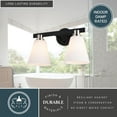 thumbnail image 5 of Vermont 2 Light Matte Black and Nickel Bathroom Vanity Fixture White Glass, 5 of 14