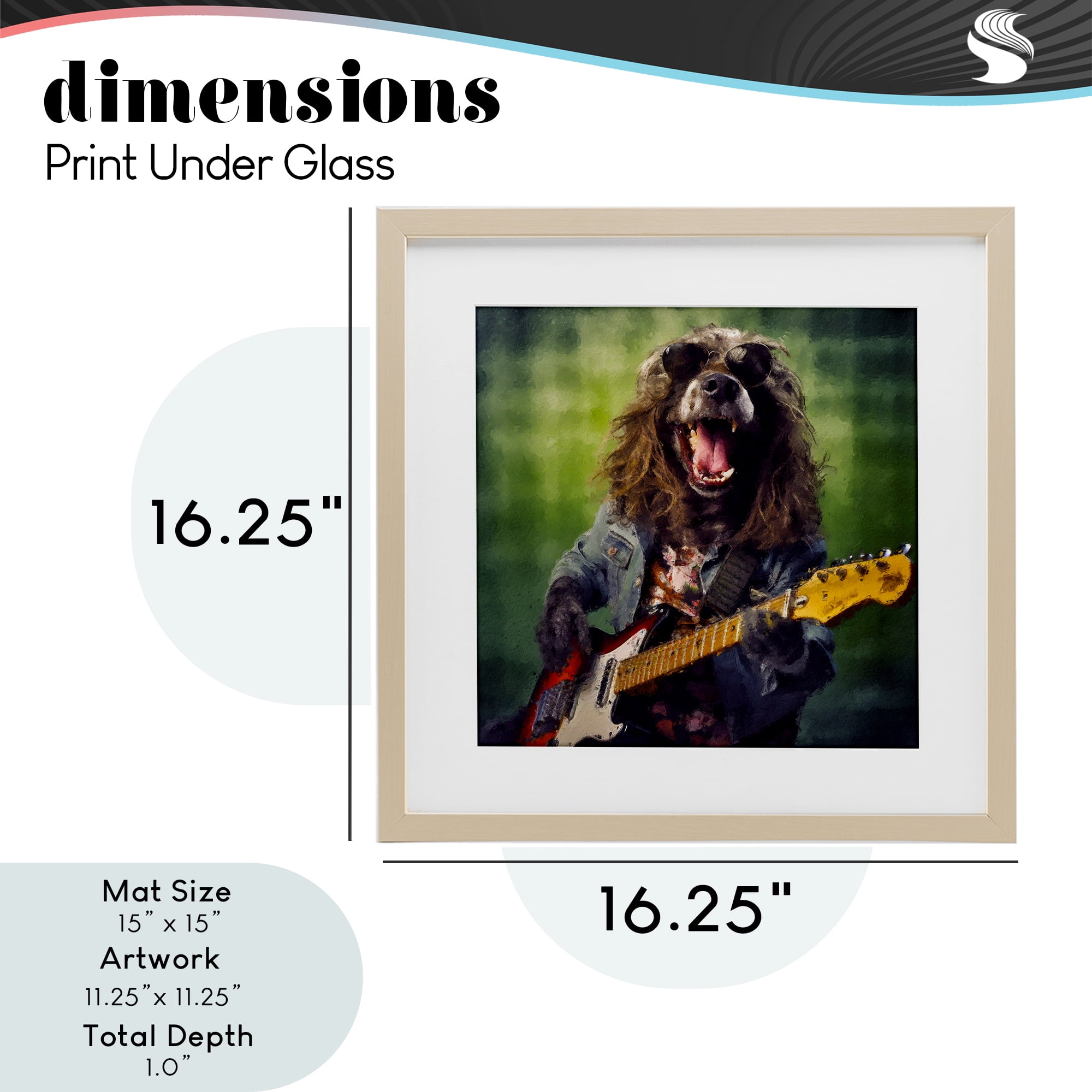 Musician Mutt Halen Birch Framed Print Under Glass, design by Sean Parnell