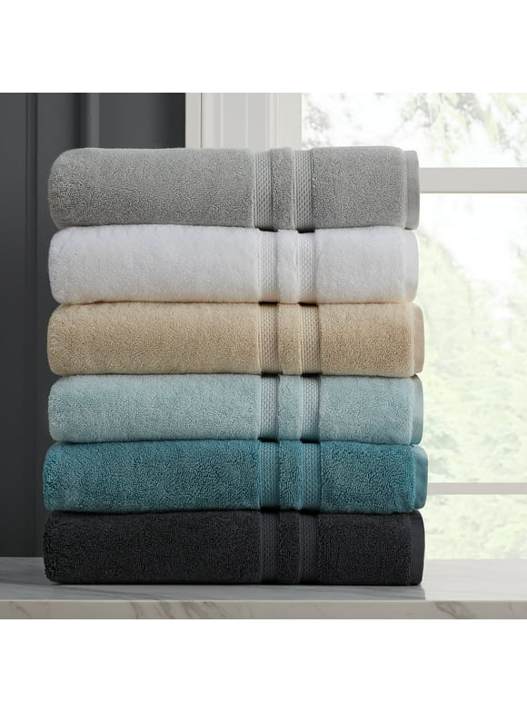 Hotel Style Turkish Cotton Bath Towel Collection Solid Print Granite Bath Towel