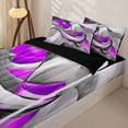 thumbnail image 3 of Homewish Purple Spiral Swirl Zipper Full Size Comforter Sets with Fitted Sheet and 2 Pillowcases,Modern Abstract Art Zipper Bedding Set,Black Reversible,4pcs, 3 of 8