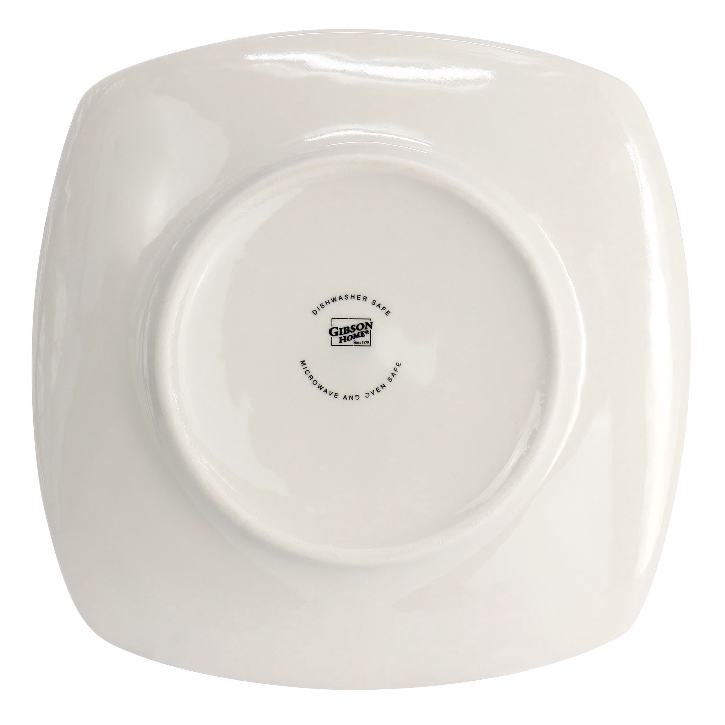 Gibson Home Zen Buffetware 8 Piece 7in Stoneware Dessert Plate Set in White
