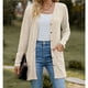 thumbnail image 4 of Chaqueta de manga larga con cuello en V para mujer, cárdigan con botones de color sólido, extensiones informales, Otoño, novedad, 4 of 5
