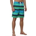 thumbnail image 4 of NOMADIC NOOK Men's Drawstring Stripes Color Block Beach Board Shorts 2 Pack, 4 of 5