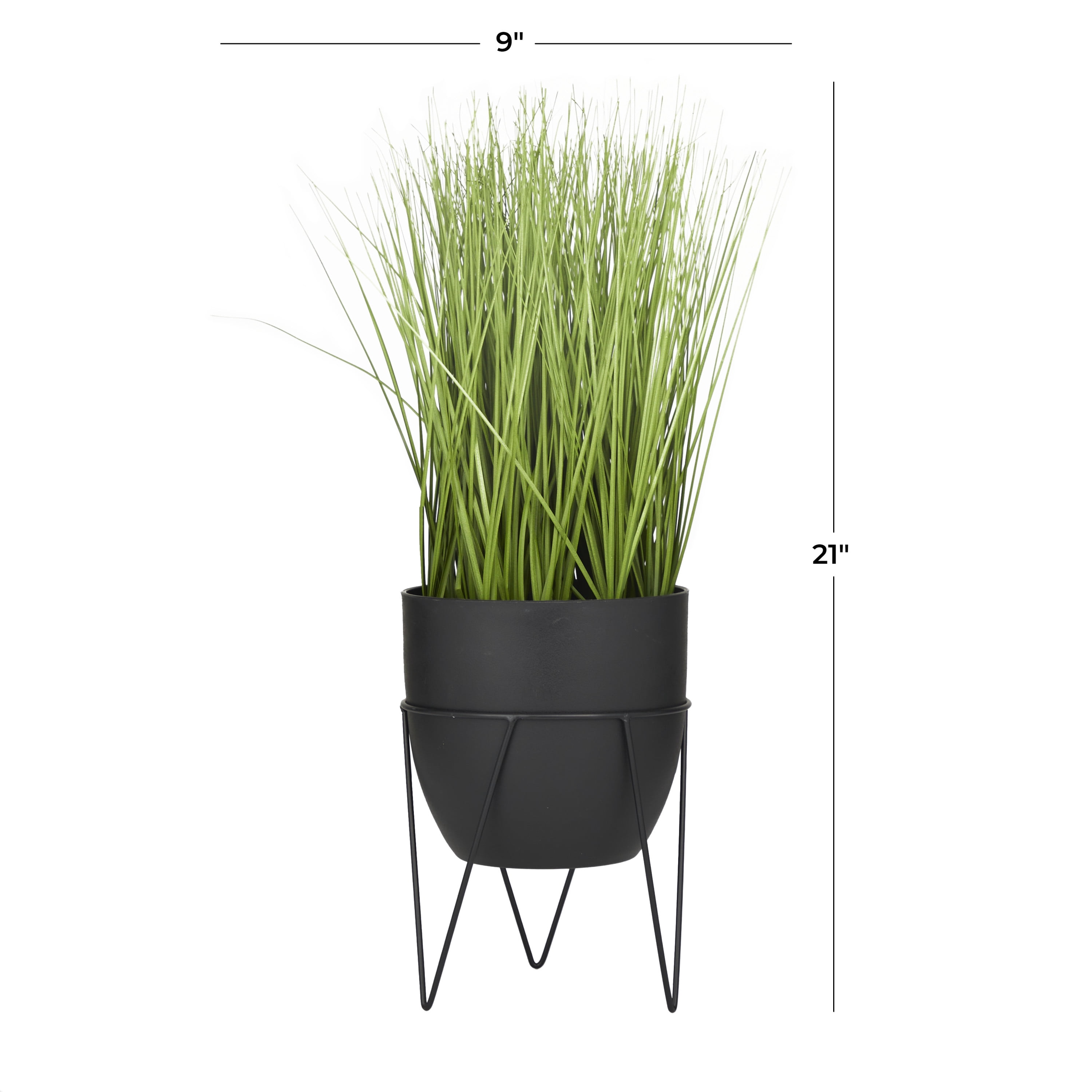 DecMode 21" Tall Artificial Wheatgrass Plant in Realistic Leaves and Metal Stand and Round Pot