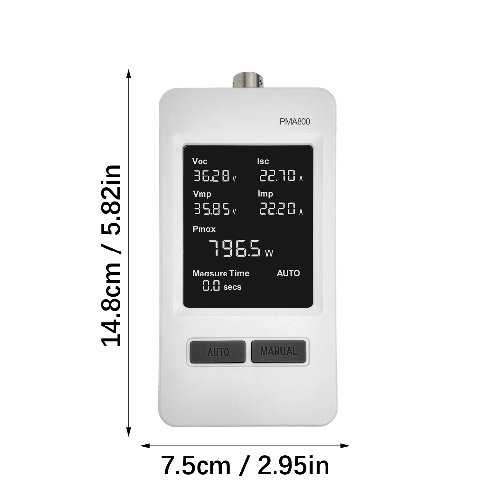 Transportable Solar Multimeter with Display and MPPT Three point Outdoor Energy Structure Diagnosis