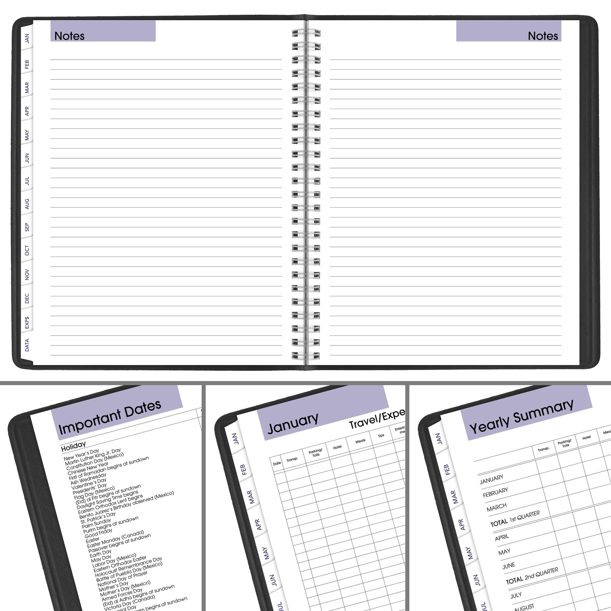 AT-A-GLANCE DayMinder Executive 2027 Refillable Weekly Monthly Planner Black