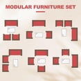 thumbnail image 6 of 4-Piece Patio Furniture Set, Wicker Rattan Outdoor Conversation Set with Loveseat, 2 Chairs & Glass Coffee Table, Cushioned Seating for Backyard, Balcony, Porch, 6 of 10