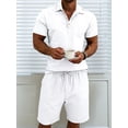thumbnail image 6 of Men 2 Piece Outfits Casual Top and Pants Sets White L, 6 of 8