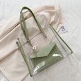thumbnail image 4 of Bolso de hombro transparente para mujer, bolso de playa, bolso de mano, monedero portátil, decoración, verde Noticed AP000905-03, 4 of 7