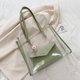thumbnail image 4 of Bolso de hombro transparente para mujer, bolso de playa, bolso de mano, monedero portátil, decoración, verde Vogacara AP000905-03, 4 of 7